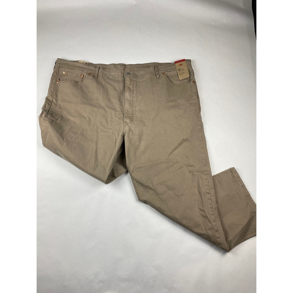 NWT Levi's 505 Big & Tall Jeans Mens 52x29 Stretch Denim Straight Leg Tan